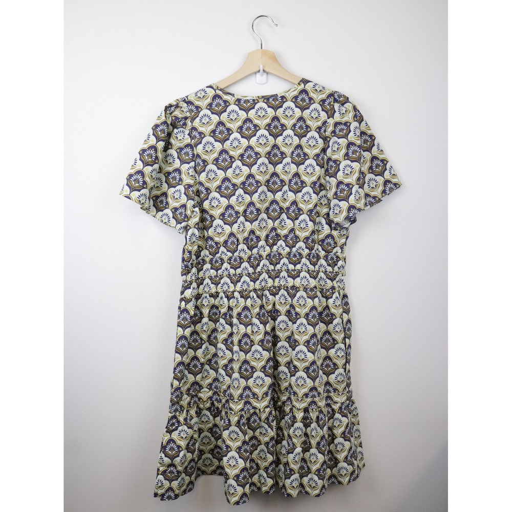 NWT‎ Anthropologie Somerset Mini Dress Blue Khaki Print Large - Picture 3 of 9